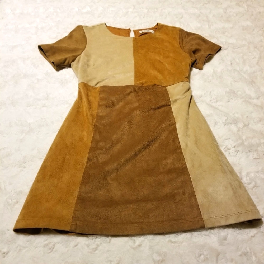Abercrombie And Fitch Suede Mod Color Block Dress… - image 1